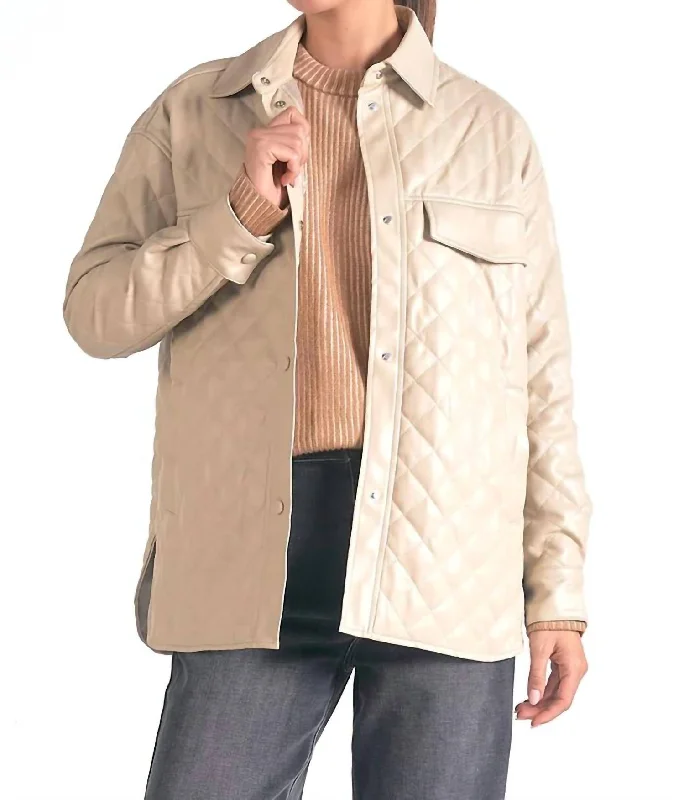 Minka Quilted Jacket In Stone