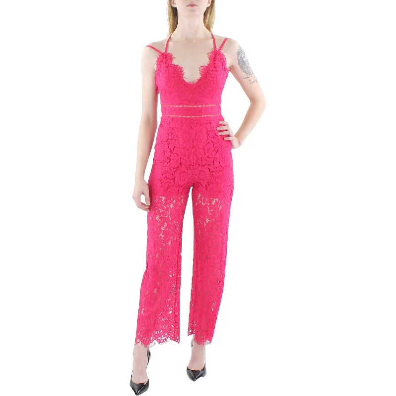 Womens Lace Ladderstitch Jumpsuit