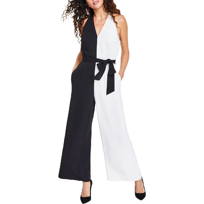 Womens Belted One Shoulder Jumpsuit