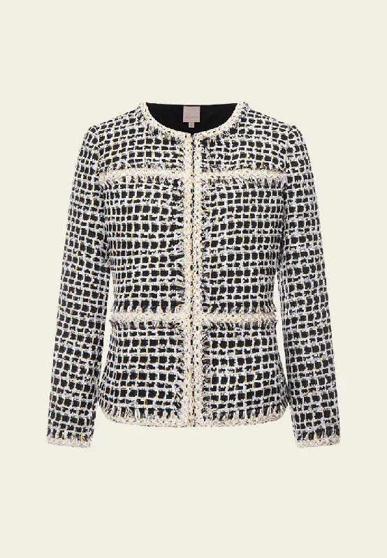 Structured Black-and-white Embellsihed Jacket