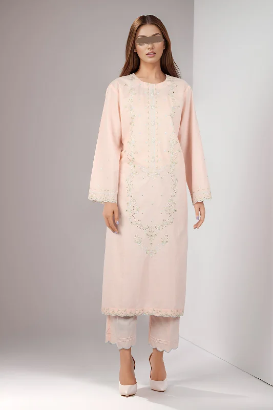 Embroidered Cotton Jacquard Stitched 2 Piece