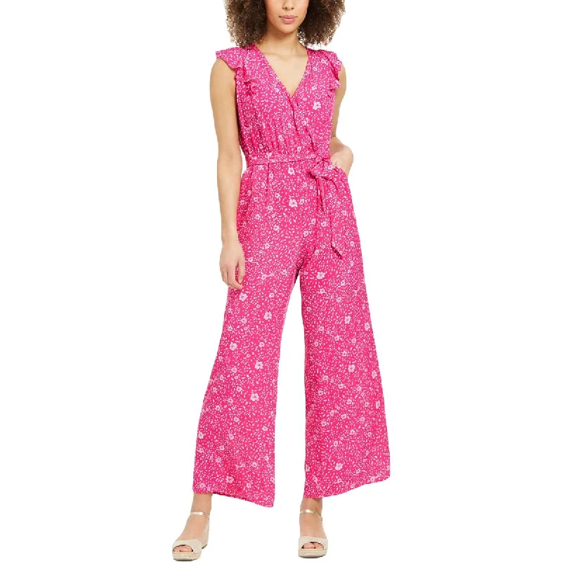 Womens Floral Ruffled Jumpsuit