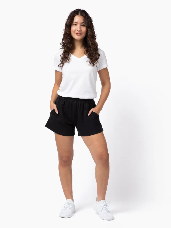 Women's Black Terry Lounge Shorts FINAL SALE