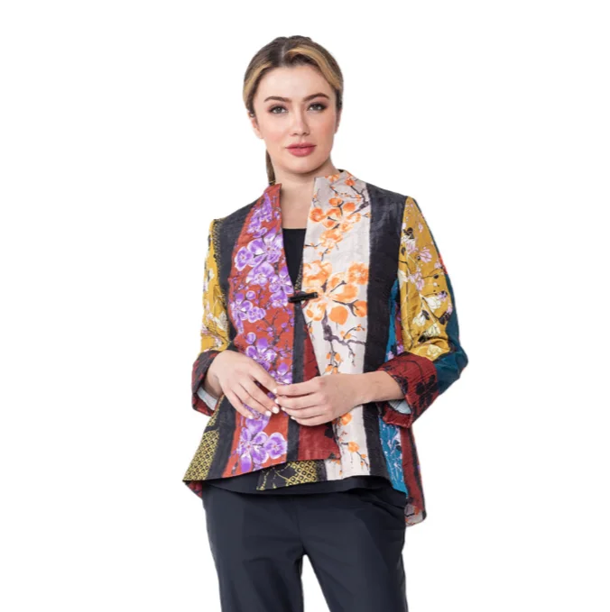 IC Collection Mixed-Print One-Button Jacket - 5450J