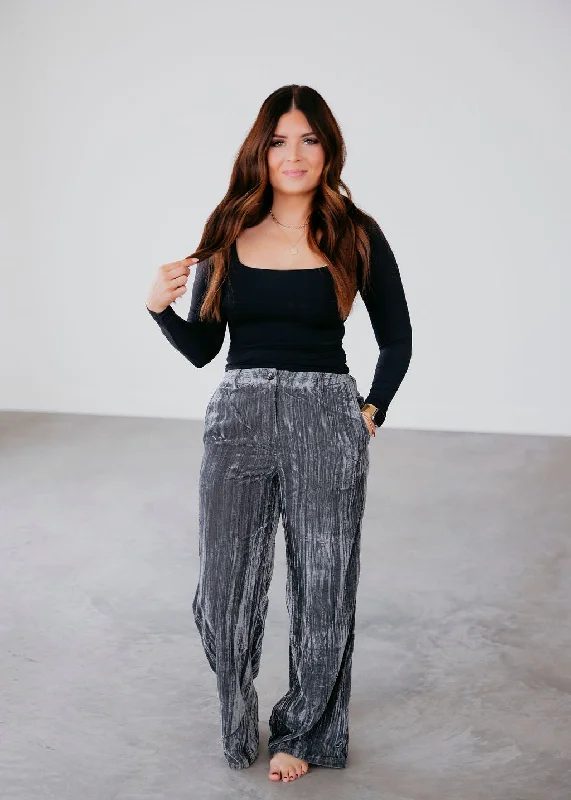 Kourtney Pleated Velvet Pants