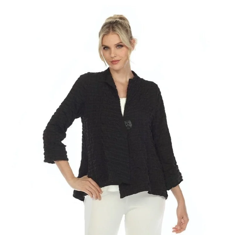 IC Collection Solid Asymmetric Jacket in Black - 4507J-BLK - Size S & L