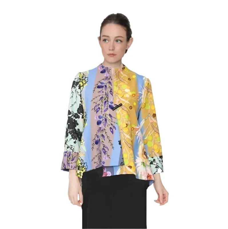 IC Collection Multi Floral-Print One-Button Jacket - 5784J