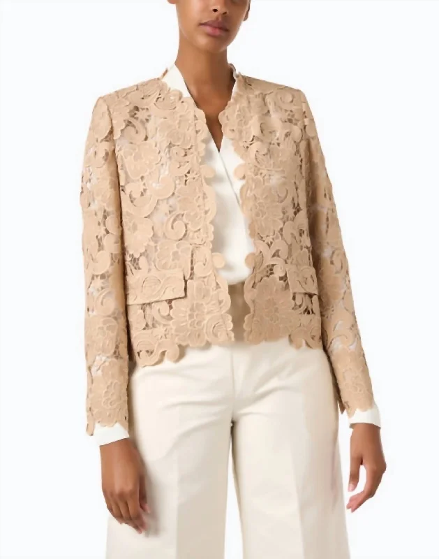 Kaiya Lace Jacket In Teak