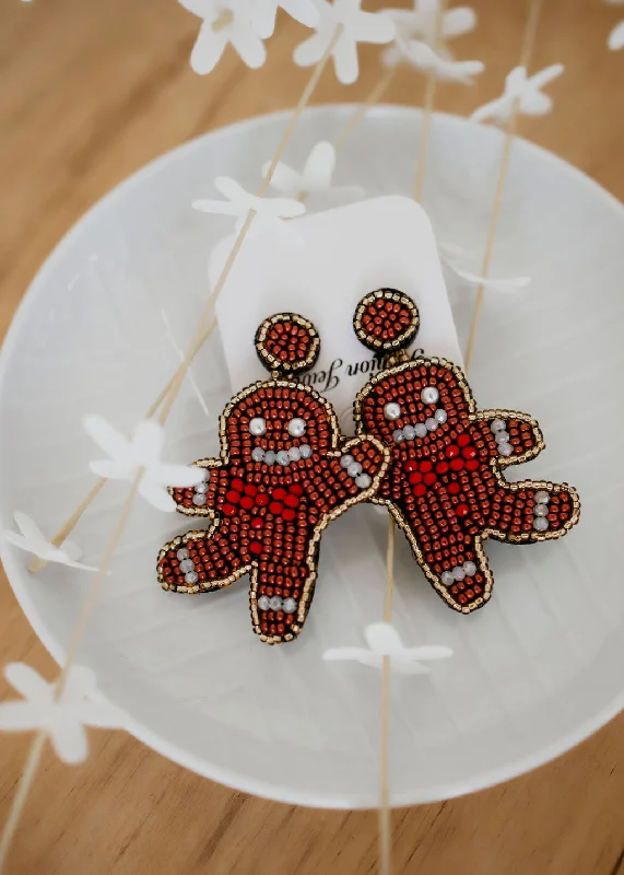 Gingerbread Beaded Earrings