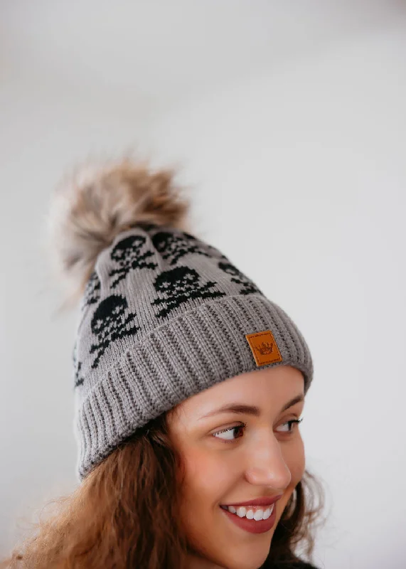 Skull Pom Beanie