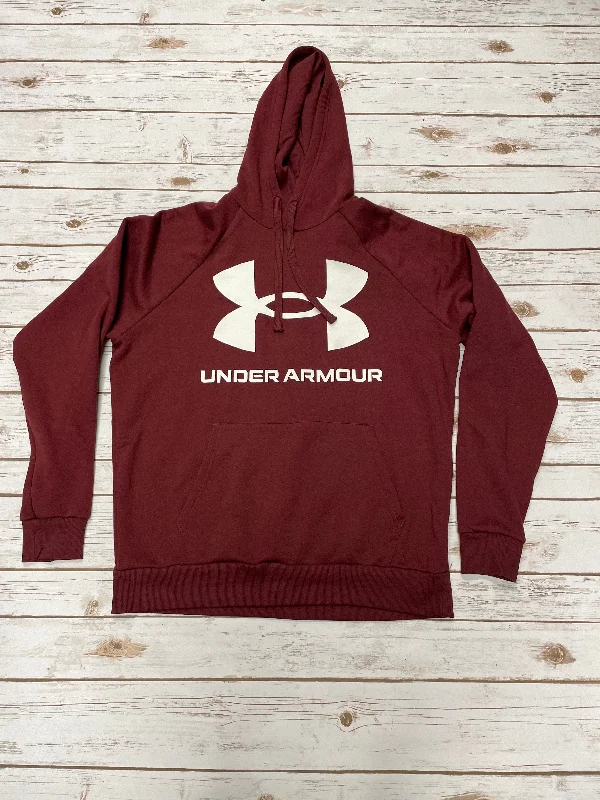 Sweatshirt Hoodie By Under Armour In Maroon, Size: L