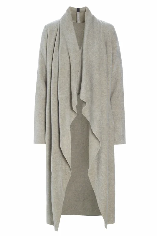 LONG CARDIGAN W/ WATERFALL - 7131 - SAND