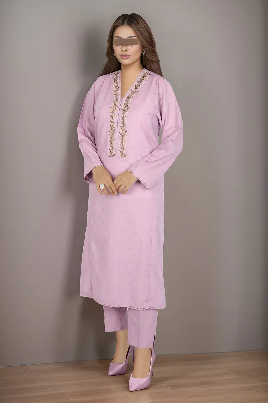 SAYA's Printed Cotton Jacquard Embroidered Stitched For Mom And Daughter