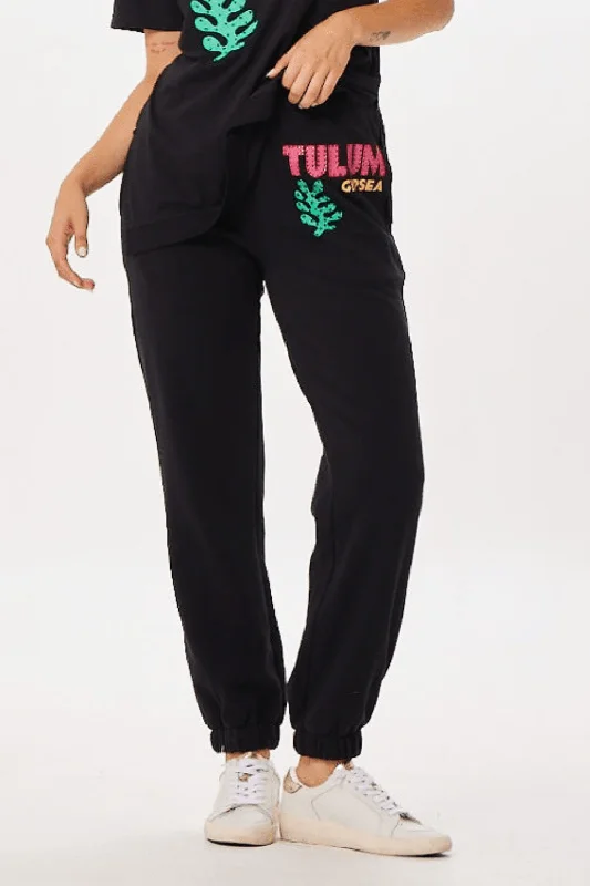 Black Tulum Jet Setter Surf Wash Jogger