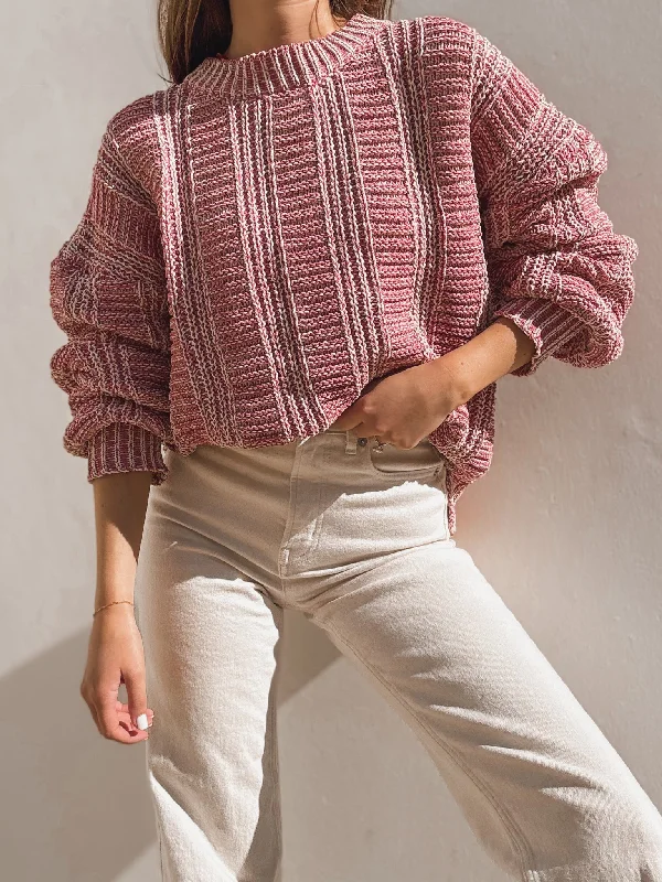 Danika Two Tone Sweater in Mauve