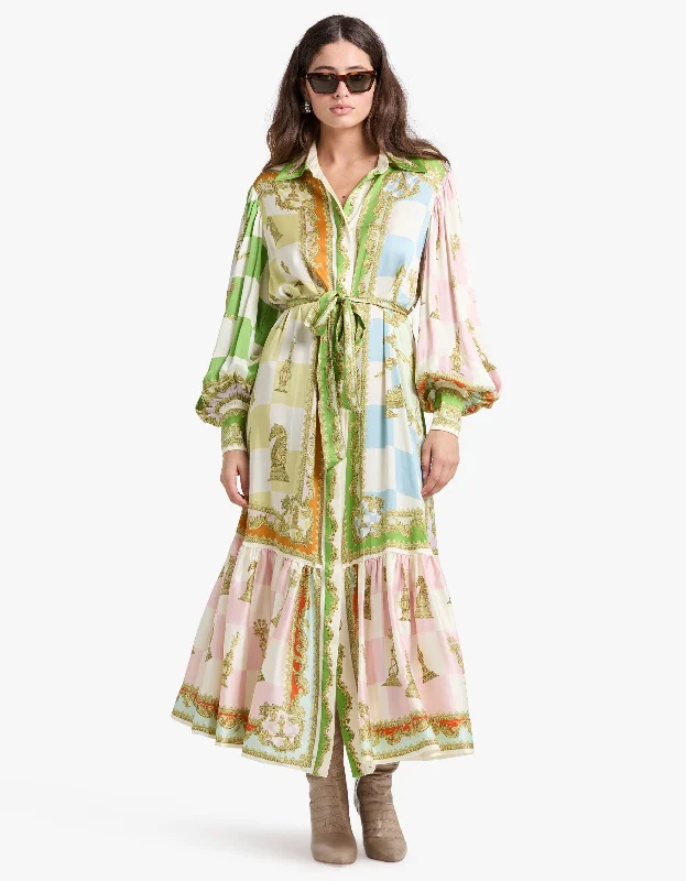 Checkmate Silk Shirtdress - Multi