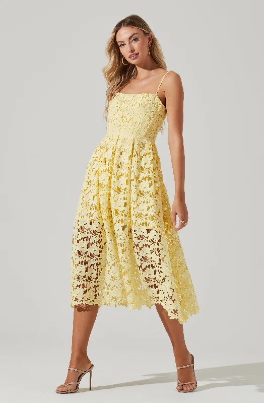 Joyce Corset Back Lace Midi Dress