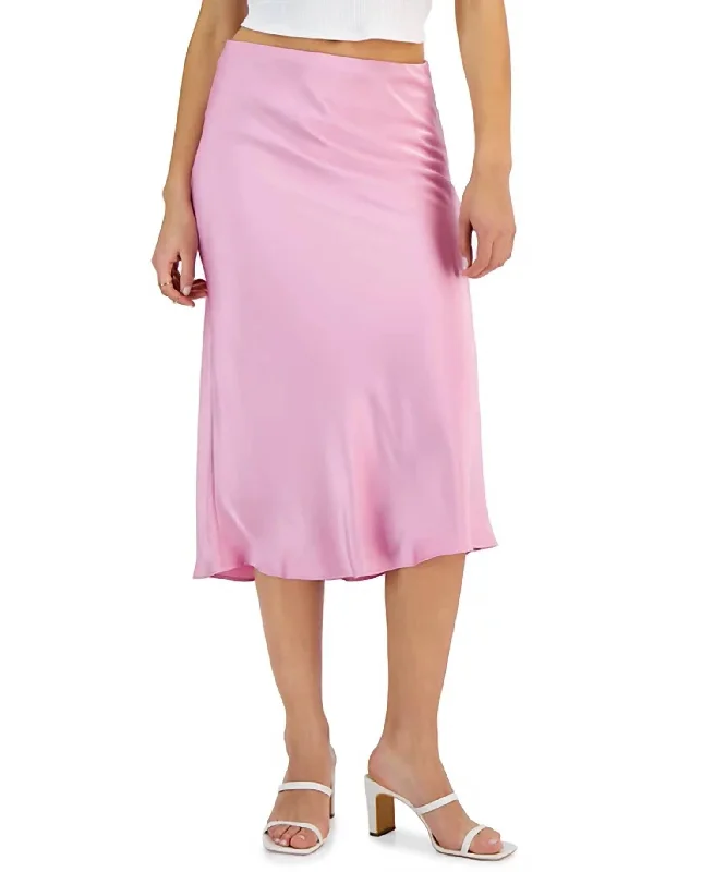 Adonia Bias Cut Skirt In Pink