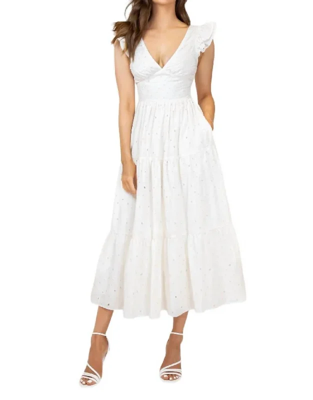 Alaia Maxi Dress In Ivory