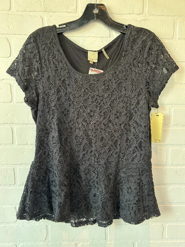 Black Top Short Sleeve Ecru, Size L