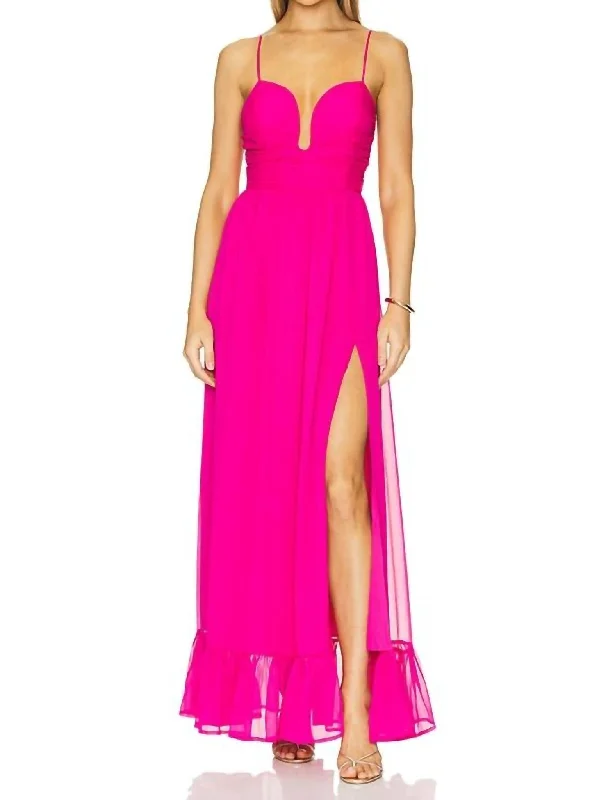 Dorsay Maxi Dress In Pink