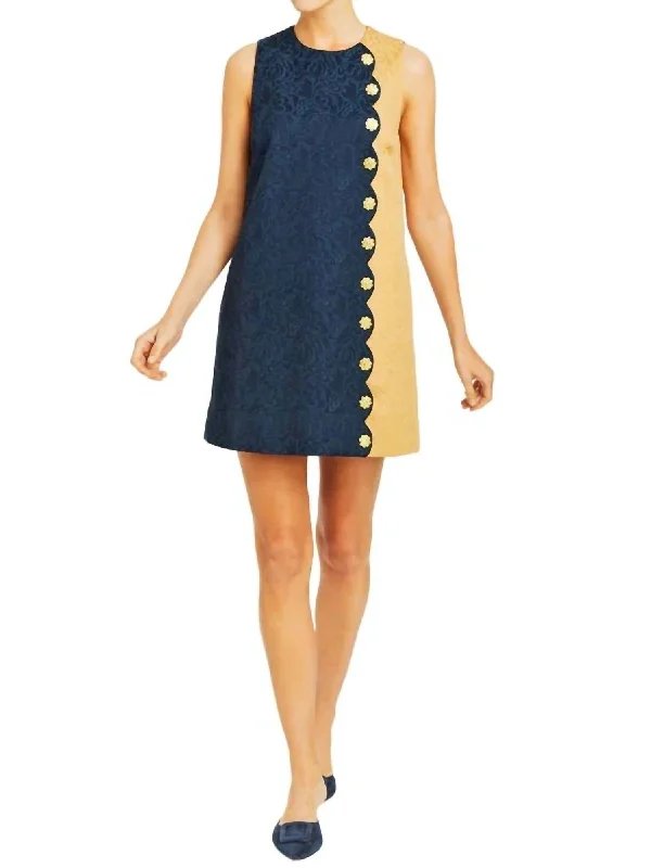 Etta Mini Dress In Navy/tan