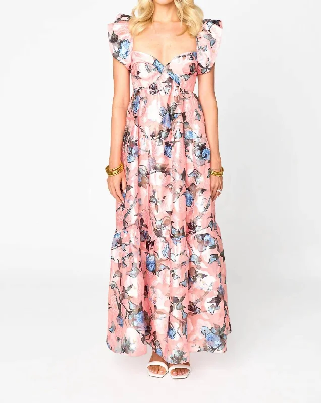 Lilly Sweetheart Neckline Maxi Dress In Sweet Talkin Pink