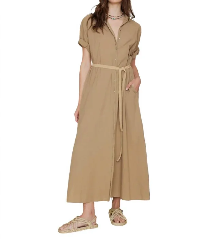 Linnet Maxi Dress In Beige Coast