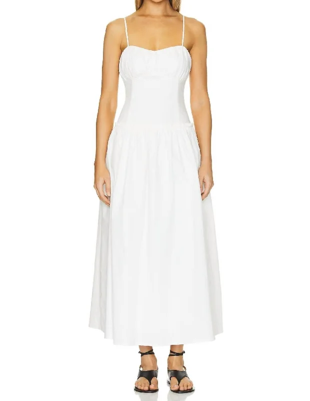 Maison Corset Maxi Dress In White