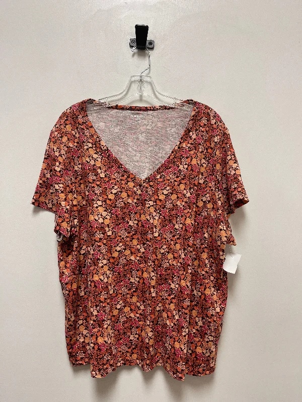 Orange Top Short Sleeve Basic Old Navy, Size 2x