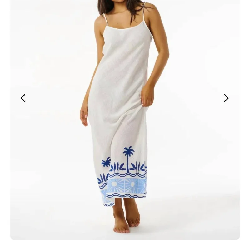 Santorini Sun Printed Maxi Dress In 70 Blue