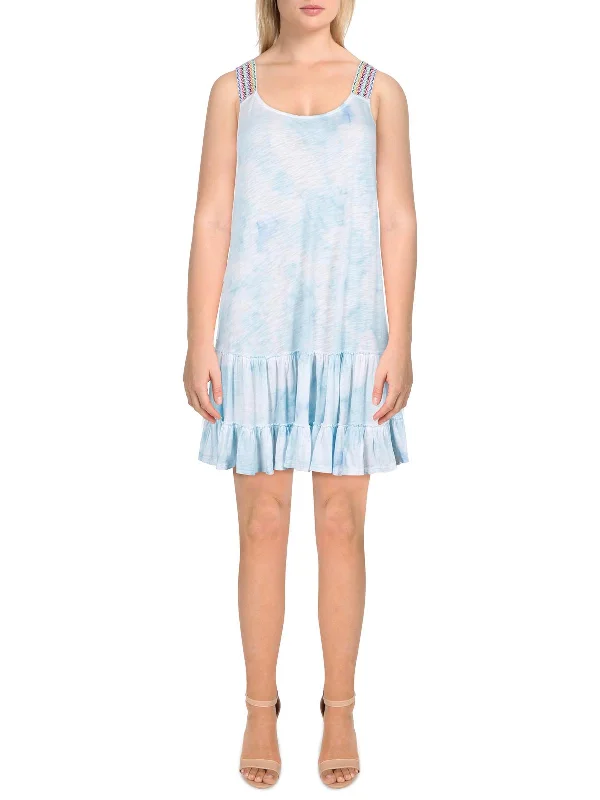 Womens Tie-Dye Mini Slip Dress