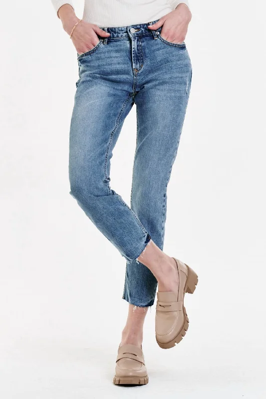 Blaire High Rise Ankle Slim Straight Jeans In Lyon