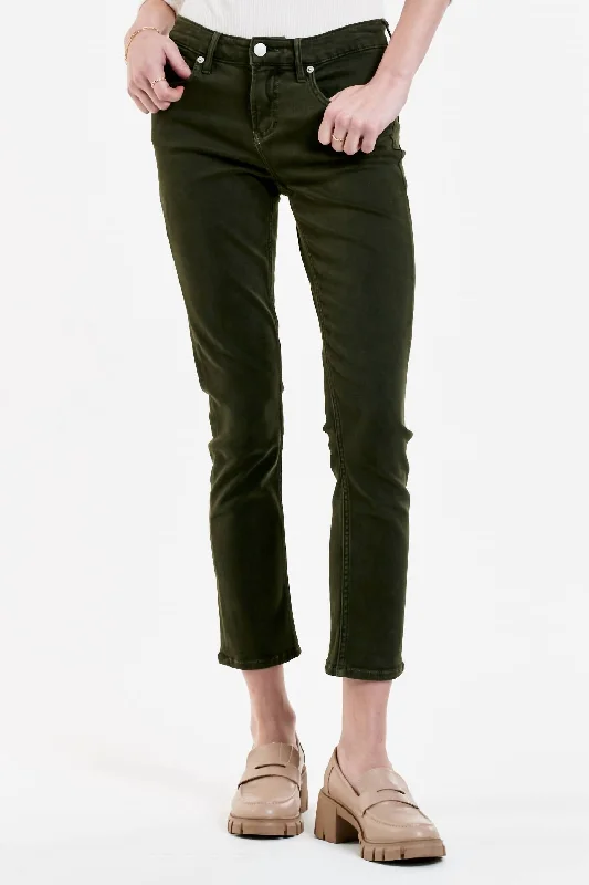 Blaire High Rise Ankle Slim Straight Jeans In Pine