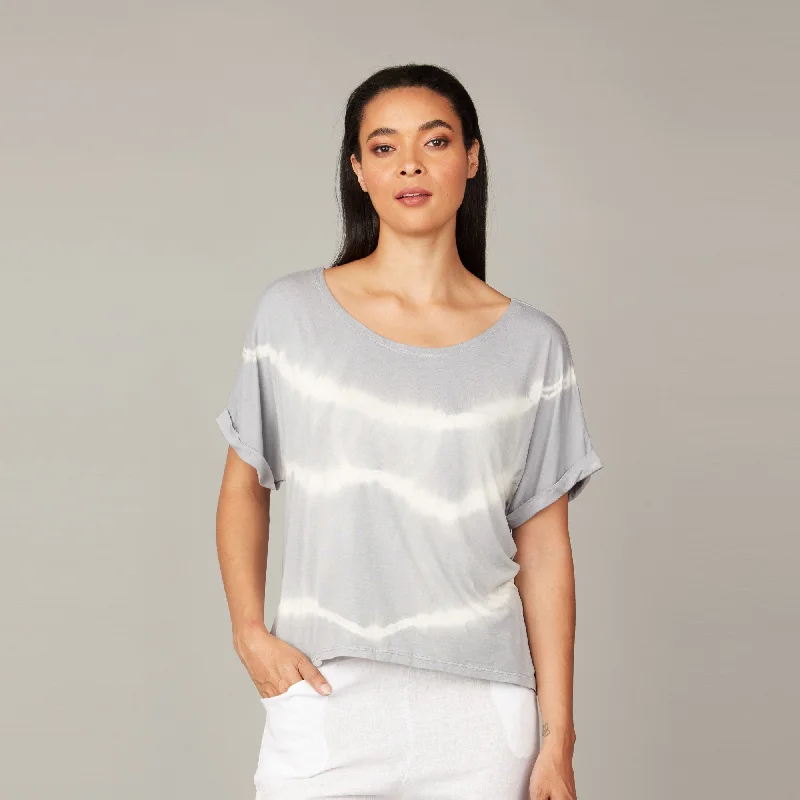 Tie Dye Viscose Tee (Grey)