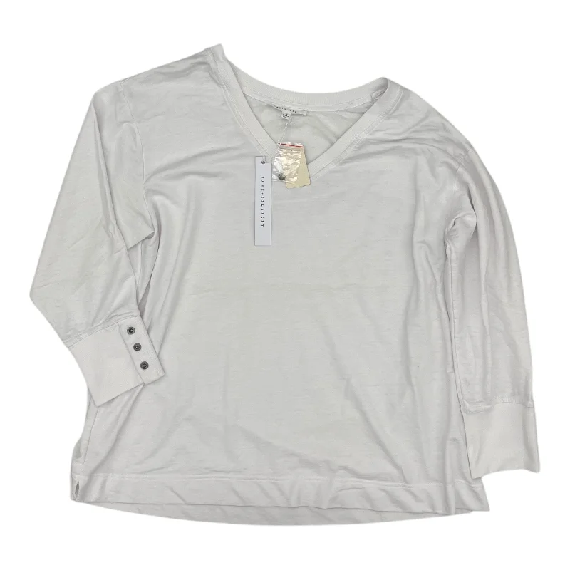 Top 3/4 Sleeve By Jane And Delancey In White, Size:1X