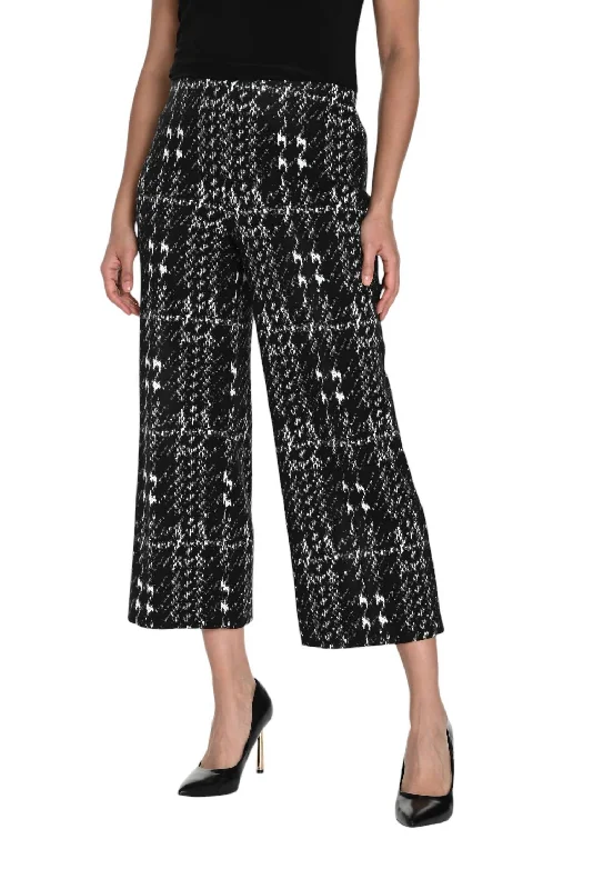 Houndstooth Knit Pant In Black /off White