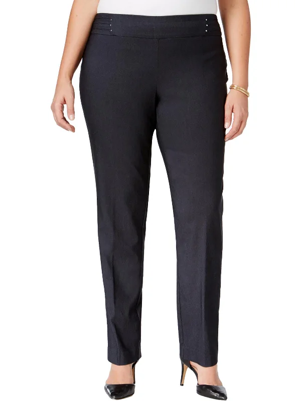 Plus    Womens High Rise Slim Skinny Pants