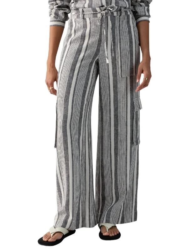 Sunset Linen Pant In Variegated Stripe