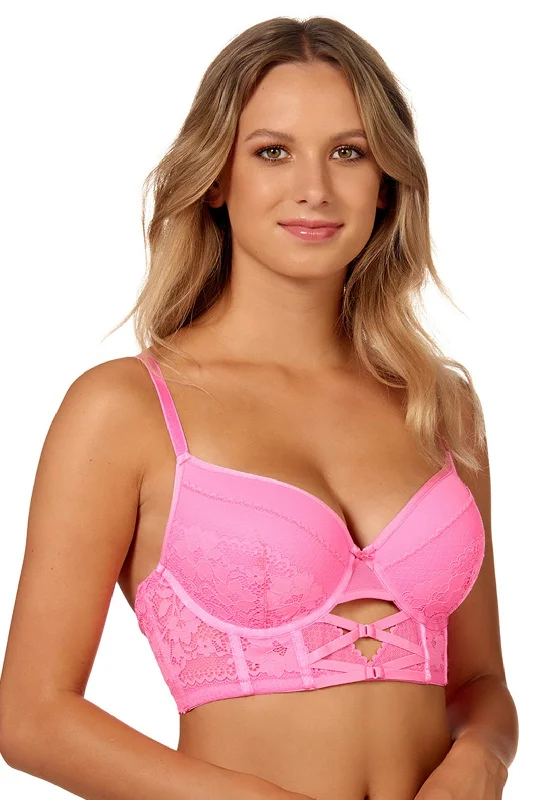 After Eden Stevie Bustier Bra, Fluorescent Pink