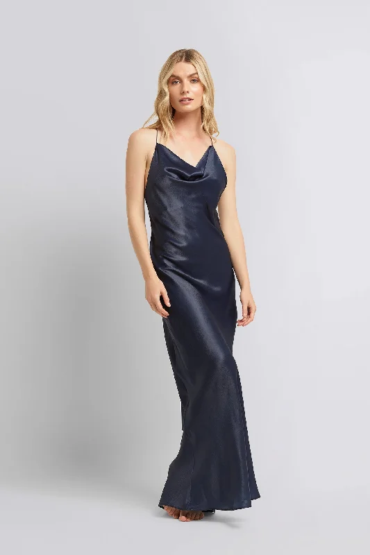 Halston x Homebodii Bianca Slip - Navy