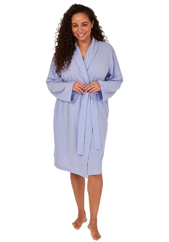 Indigo Sky Floral Trim Robe, Cornflower Blue