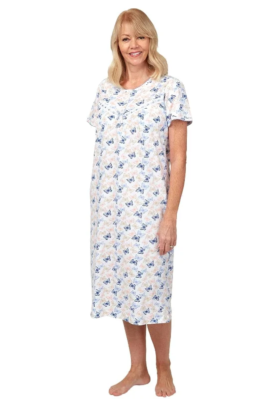 Marlon Butterfly Pattern Nightdress, Blue Multi