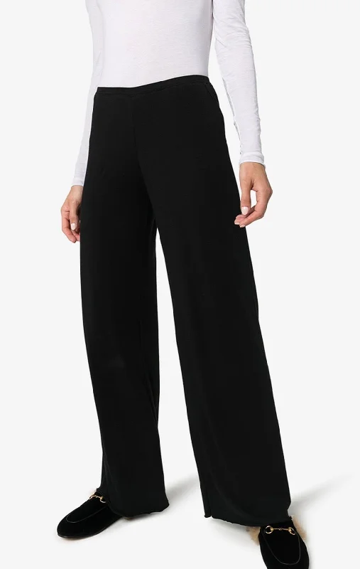 SKIN Wide Leg Double Layer Black Pant