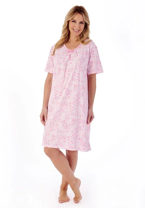 Slenderella Floral Vine Night Dress, Pink