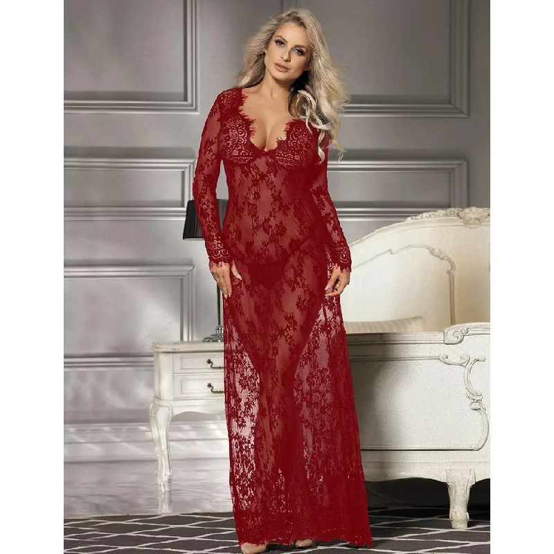 Aurora Lace Gown - Red