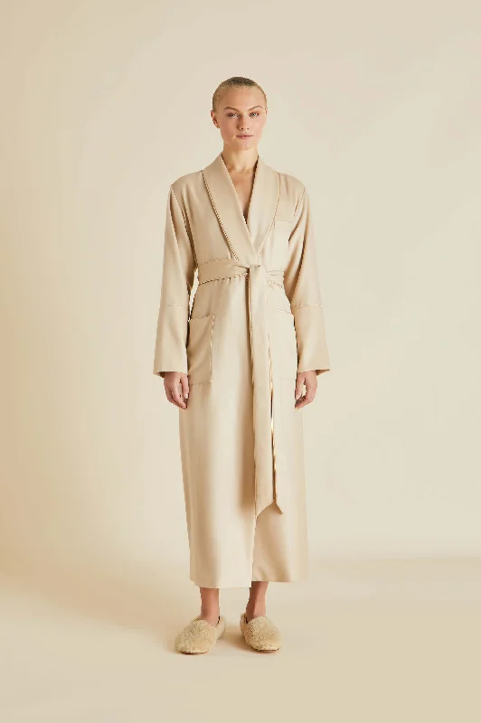 Logan Muscat Beige Robe in Cashmere