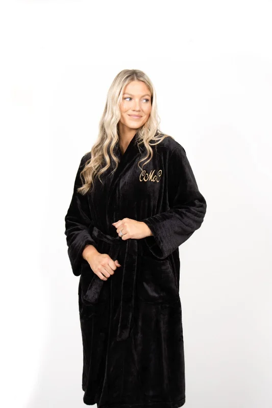 Luxurious Ladies Black Robe