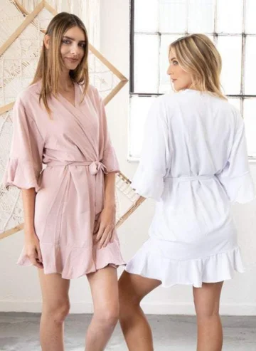 Non-personalized Ruffle Bridesmaid Robes [MR0007]